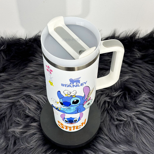 “Duck Friends Edition” Stainless Steel Insulated Tumbler | 40oz White Cute Design with Handle & Leak-Proof Lid