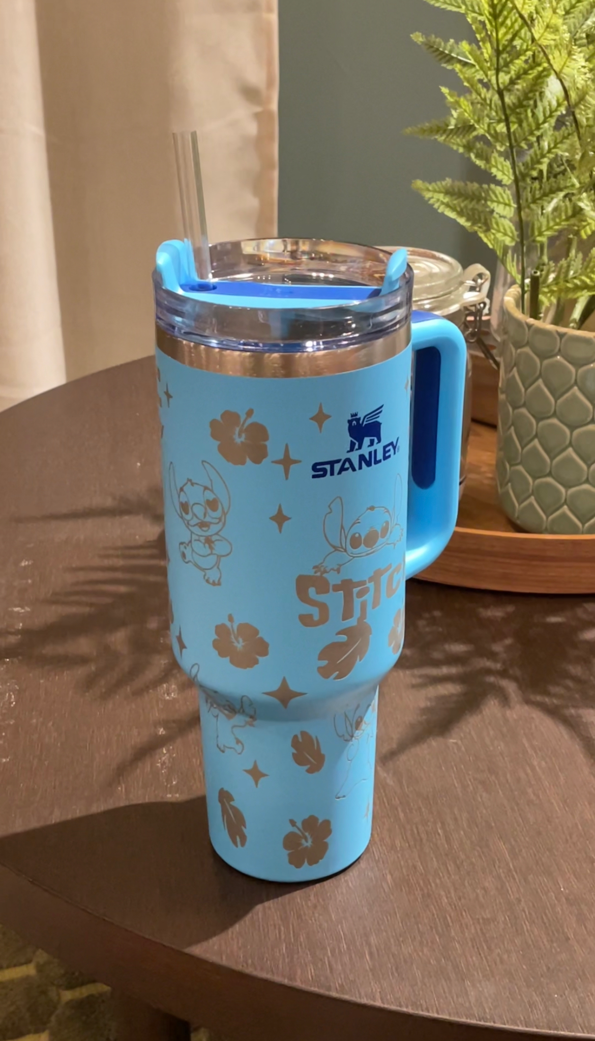 “Ohana Means Family” Stainless Steel Insulated Tumbler | 40oz Blue Limited Edition with Handle & Straw